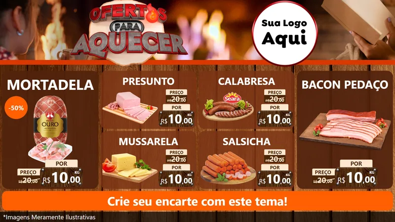 Modelo de TV para TV Horizontal com o tema Ofertas Para Aquecer para Frios e Laticínios