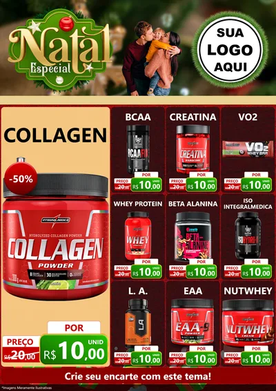 Modelo de Encarte para Encarte A4 Vertical com o tema Natal Especial para Suplementos alimentares