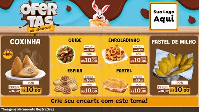 Modelo de TV para TV Horizontal com o tema Ofertas de Páscoa para Salgadaria
