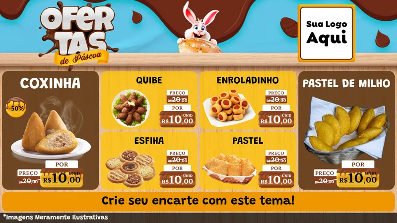 Modelo de TV para TV Horizontal com o tema Ofertas de Páscoa para Salgadaria