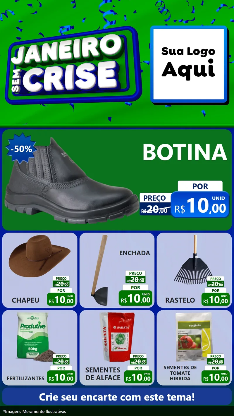 Modelo de Rede Social para Stories com o tema Janeiro Sem Crise para Agropecuária