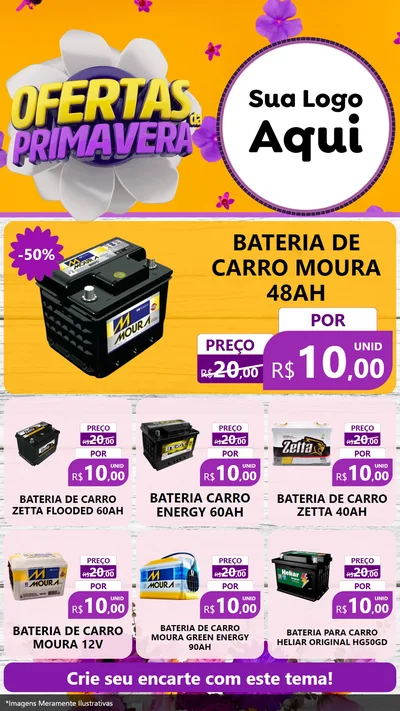 Modelo de Rede Social para Stories com o tema Ofertas Da Primavera para Baterias Elétricas