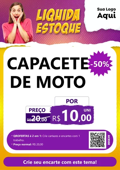 Modelo de Cartaz para Cartaz A4 Vertical com o tema Liquida estoque para Moto peças