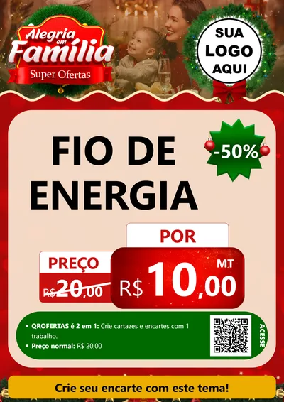 Modelo de Cartaz para Cartaz A4 Vertical com o tema Alegria Em Família - Super Ofertas para Materiais Elétricos
