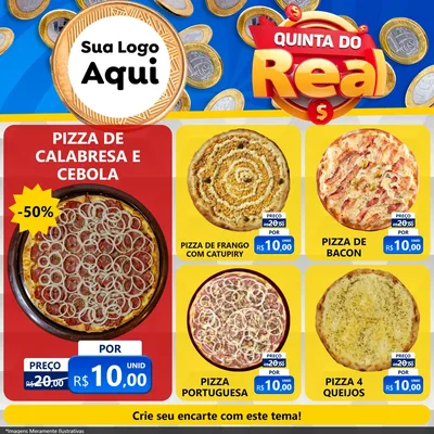 Modelo de Rede Social para Feed Facebook com o tema Quinta do Real para Pizzaria