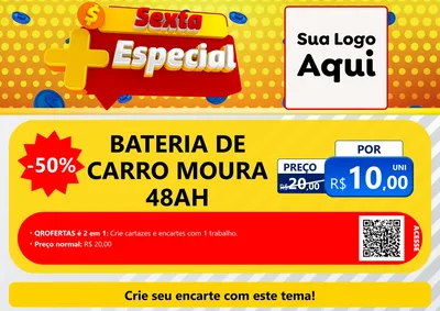 Modelo de Cartaz para Cartaz A4 Horizontal com o tema Sexta Mais Especial para Baterias Elétricas