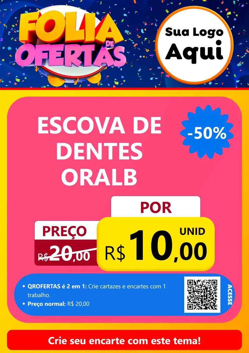 Modelo de Cartaz para Cartaz A4 Vertical com o tema Folia de Ofertas para Higiene Pessoal