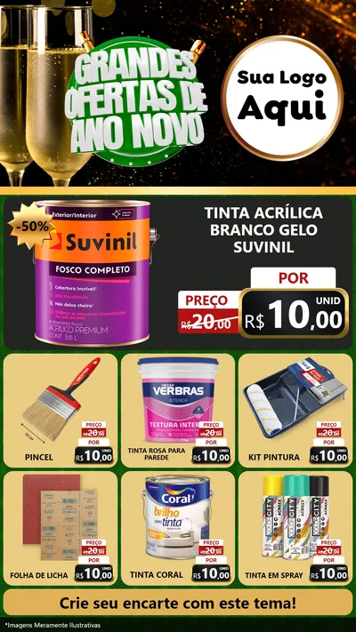 Modelo de Rede Social para Stories com o tema Grandes Ofertas de Ano Novo para Tintas e Ferramentas