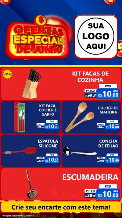 Modelo de TV para TV Vertical com o tema Ofertas Especiais de Junho para Utilidades Domésticas