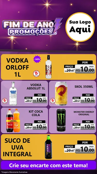 Modelo de TV para TV Vertical com o tema Fim de Ano Promoções para Distribuidora de bebidas