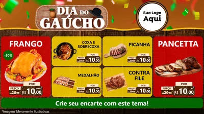 Modelo de TV para TV Horizontal com o tema Dia do Gaúcho para Assados