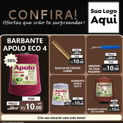 Modelo de Rede Social para Feed Facebook com o tema Confira! Ofertas que irão te surpreender! para Armarinho e Aviamentos