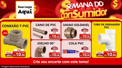 Modelo de TV para TV Horizontal com o tema Semana do Consumidor para Tubos e conexões