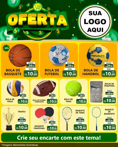 Modelo de Rede Social para Feed Instagram com o tema Oferta para Artigos Esportivos