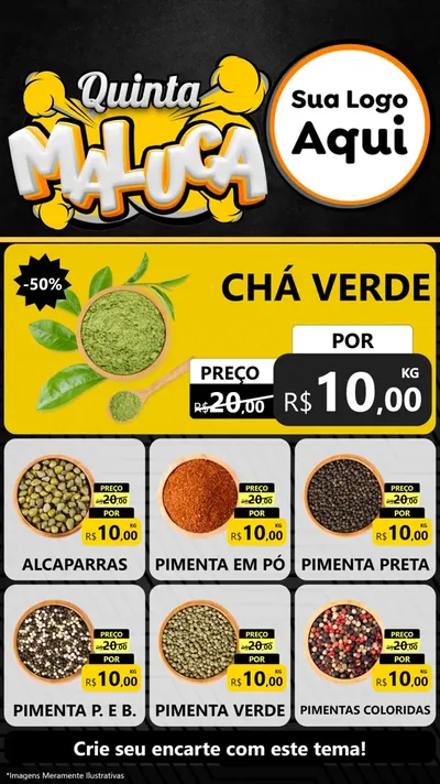 Modelo de Rede Social para Stories com o tema Quinta Maluca para Produtos Naturais