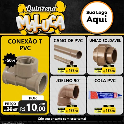 Modelo de Rede Social para Feed Facebook com o tema Quinzena Maluca para Tubos e conexões