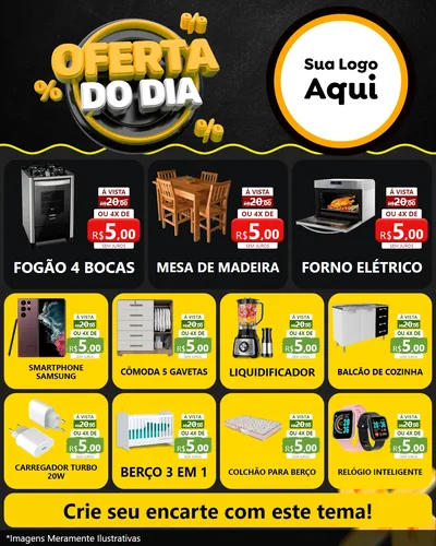 Modelo de Rede Social para Feed Instagram com o tema Oferta Do Dia para Móveis e Eletro