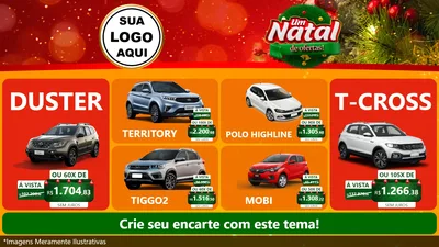 Modelo de TV para TV Horizontal com o tema Um Natal de Ofertas para Concessionaria de Carros