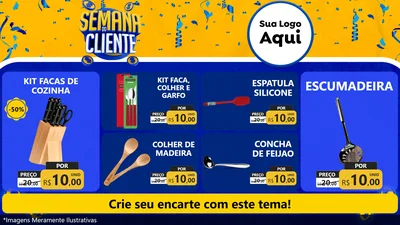 Modelo de TV para TV Horizontal com o tema Semana do Cliente para Utilidades Domésticas