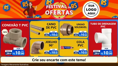 Modelo de TV para TV Horizontal com o tema Festival de Ofertas para Tubos e conexões