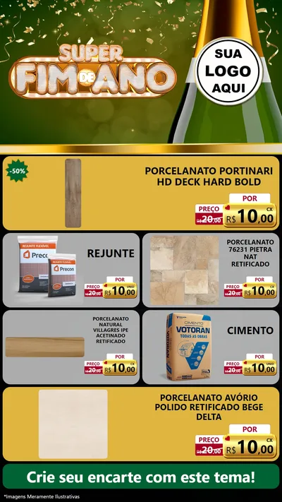 Modelo de TV para TV Vertical com o tema Super Fim de Ano para Pisos e revestimentos