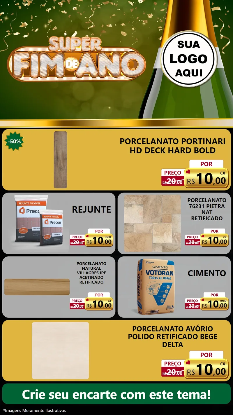 Modelo de TV para TV Vertical com o tema Super Fim de Ano para Pisos e revestimentos