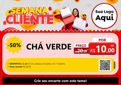 Modelo de Cartaz para Cartaz A4 Horizontal com o tema Semana do Cliente para Produtos Naturais