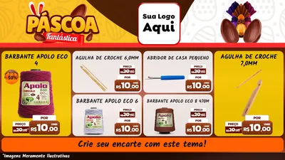 Modelo de TV para TV Horizontal com o tema Páscoa Fantástica para Armarinho e Aviamentos