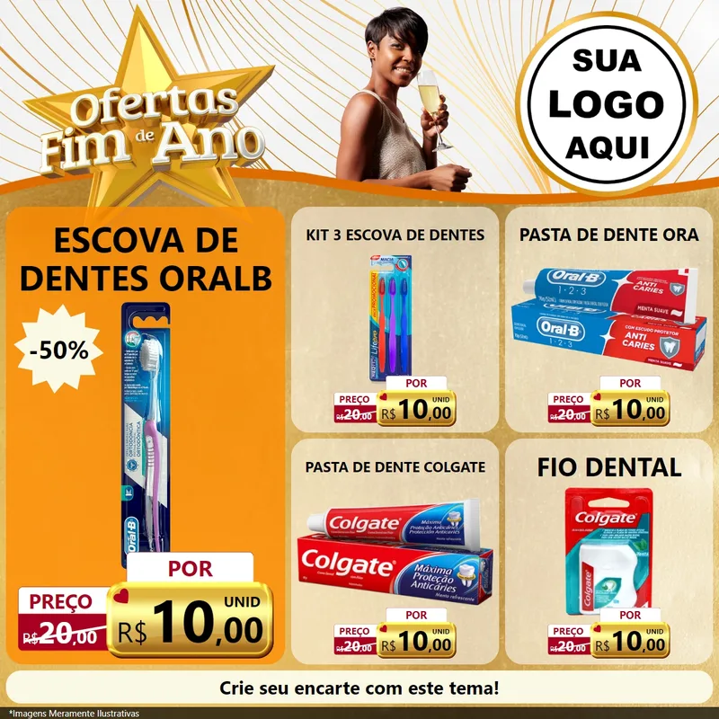 Modelo de Rede Social para Feed Facebook com o tema Ofertas Fim de Ano para Higiene Pessoal