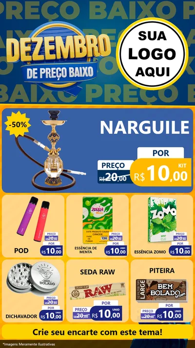 Modelo de Rede Social para Stories com o tema Dezembro de Preço Baixo para Tabacaria