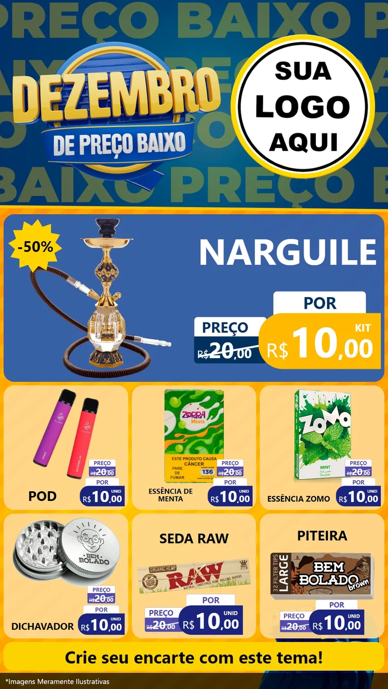 Modelo de Rede Social para Stories com o tema Dezembro de Preço Baixo para Tabacaria