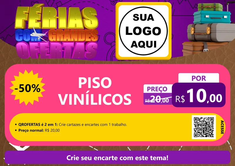 Modelo de Cartaz para Cartaz A4 Horizontal com o tema Férias com Grandes Ofertas para Material para Construção