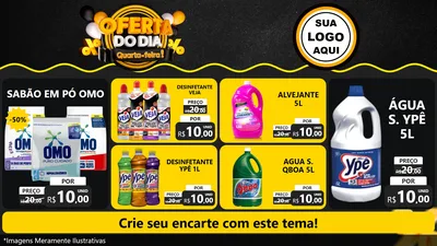 Modelo de TV para TV Horizontal com o tema Oferta do Dia - Quarta Feira! para Produtos de Limpeza