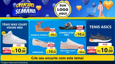 Modelo de TV para TV Horizontal com o tema Ofertas de Fim de Semana para Calçados