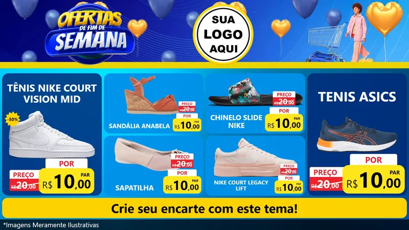 Modelo de TV para TV Horizontal com o tema Ofertas de Fim de Semana para Calçados