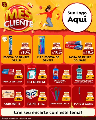 Modelo de Rede Social para Feed Instagram com o tema Mês do Cliente para Higiene Pessoal