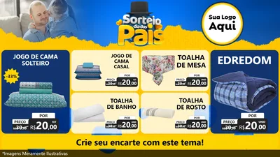 Modelo de TV para TV Horizontal com o tema Sorteio Dia Dos Pais para Cama, Mesa e Banho