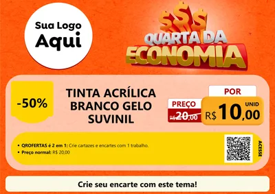 Modelo de Cartaz para Cartaz A4 Horizontal com o tema Quarta da Economia para Tintas e Ferramentas