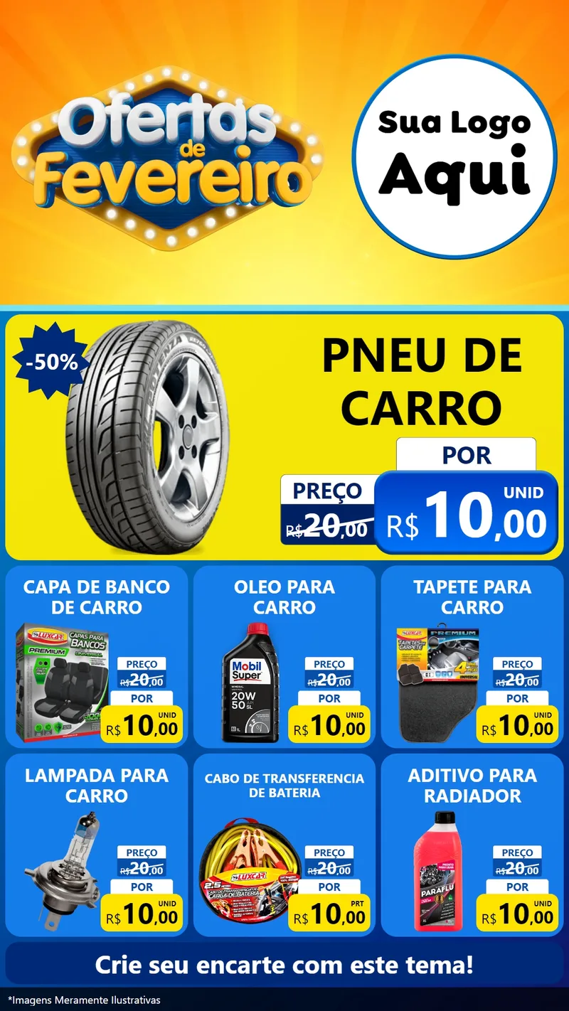 Modelo de Rede Social para Stories com o tema Ofertas de Fevereiro para Auto peças