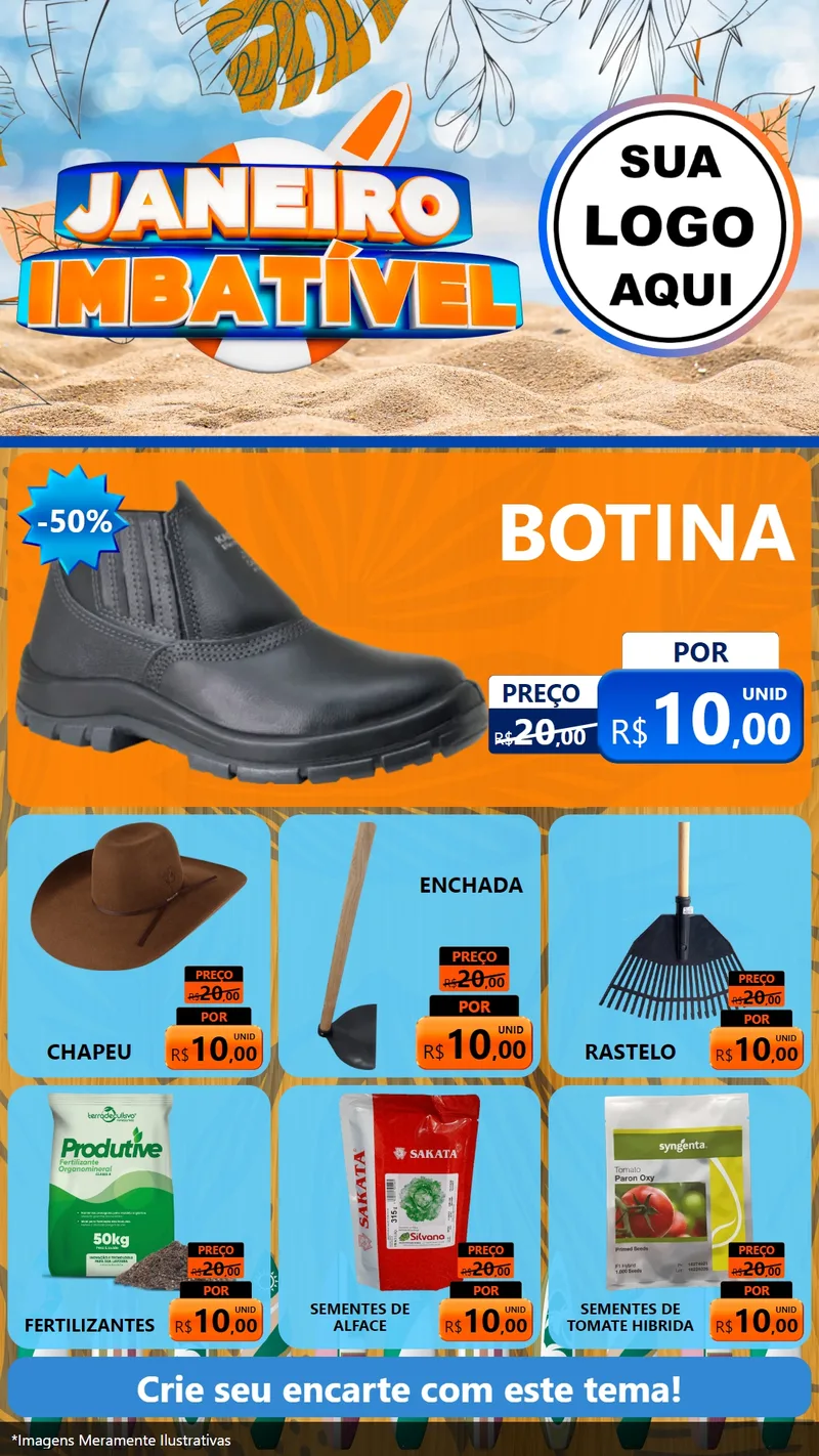 Modelo de Rede Social para Stories com o tema Janeiro Imbatível para Agropecuária