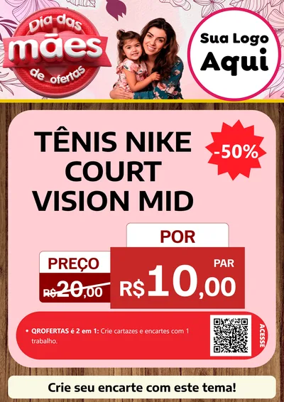 Modelo de Cartaz para Cartaz A4 Vertical com o tema Dia Das Mães De Ofertas para Calçados
