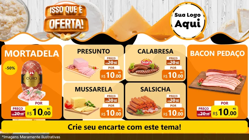 Modelo de TV para TV Horizontal com o tema Isso Que É Oferta para Frios e Laticínios