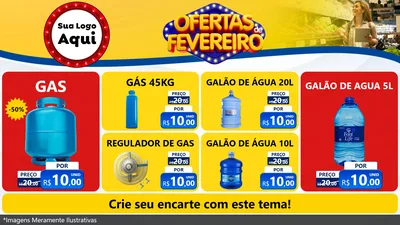 Modelo de TV para TV Horizontal com o tema Ofertas de Fevereiro para Água e gás