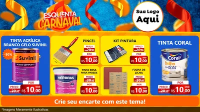 Modelo de TV para TV Horizontal com o tema Esquenta de Carnaval para Tintas e Ferramentas