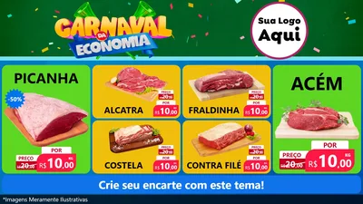 Modelo de TV para TV Horizontal com o tema Carnaval da Economia para Açougue