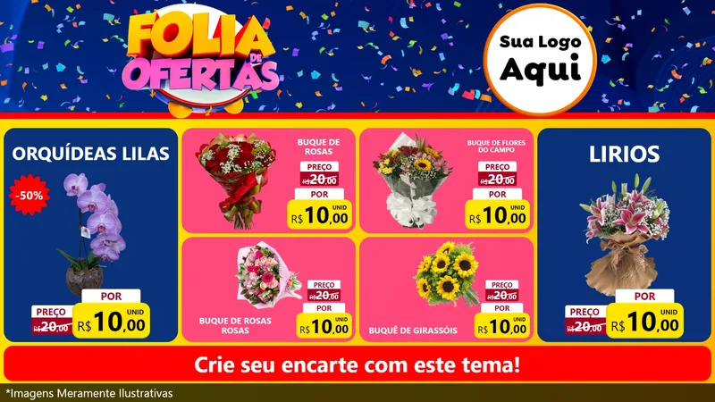 Modelo de TV para TV Horizontal com o tema Folia de Ofertas para Floricultura e jardim