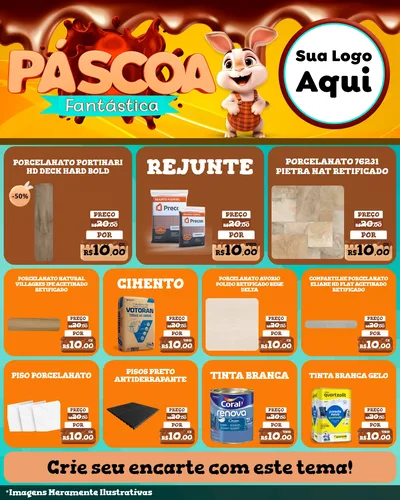 Modelo de Rede Social para Feed Instagram com o tema Páscoa Fantástica para Pisos e revestimentos