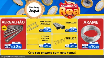 Modelo de TV para TV Horizontal com o tema Sabadão do Real para Ferragens