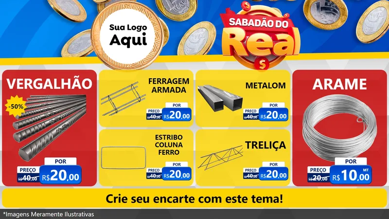 Modelo de TV para TV Horizontal com o tema Sabadão do Real para Ferragens