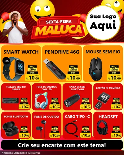 Modelo de Rede Social para Feed Instagram com o tema Sexta-feira Maluca para Informática